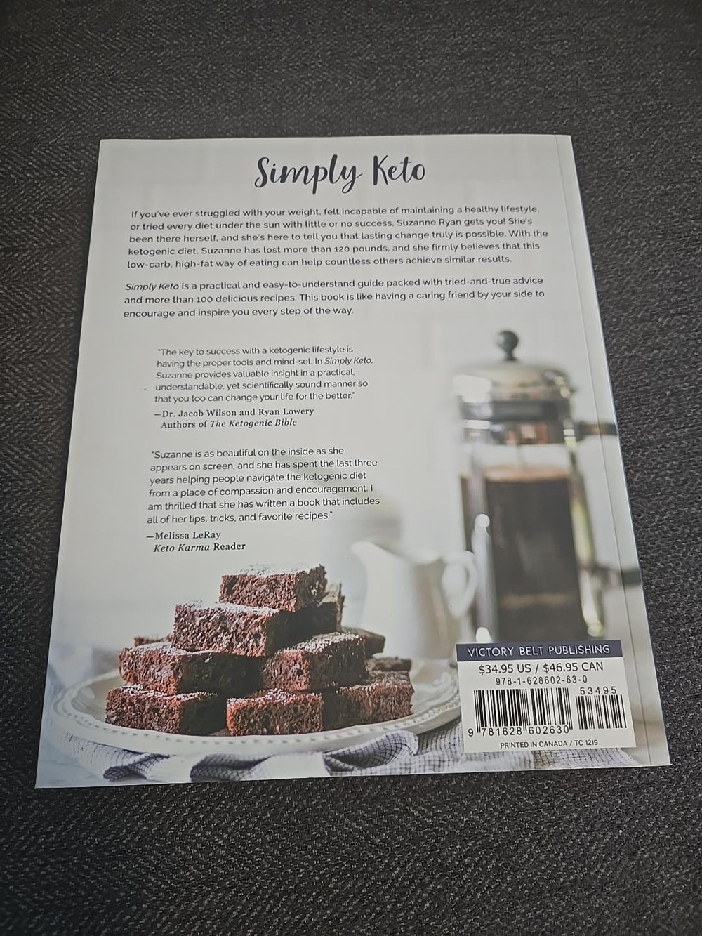 Simply Keto by Suzanne Ryan Cookbook 100+ Low Carb Recipes Weight Loss Guide